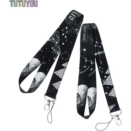PC2354 Constellation Sagittarius Leo Creative Lanyard Badge ID Lanyards Mobile Phone Rope Key Lanyard Neck Straps Accessories