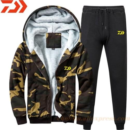 2021 Daiwa Fishing Suits Outdoor Breathable Full Sleeve Fishing Hoodie Elastic Pants Sports Camouflage Set Men Fishing Clothes