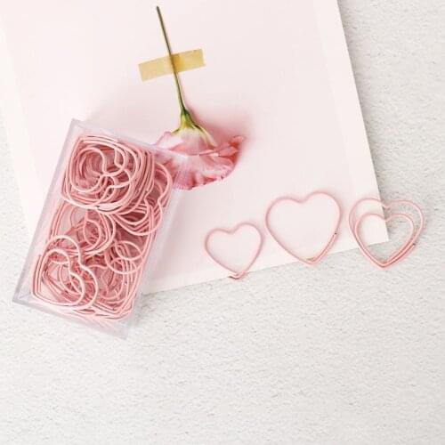 Pink Girls Favorite Paper Clip planner Decoration Bookmark pink Peach Heart Paper Clip Paper Clips Decorative love Heart Clips