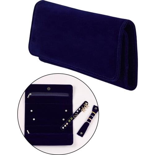 Portable Roll-up Felt Jewelry Roll Storage Bag Folding Travel Earrings Necklaces Bracelets Rings Container Storage