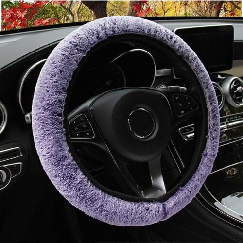 Soft Long Plush Covers 3 Colors Car Steering Wheel Cover Universal Auto Interior Accessories Winter Warm Covers Car-styling