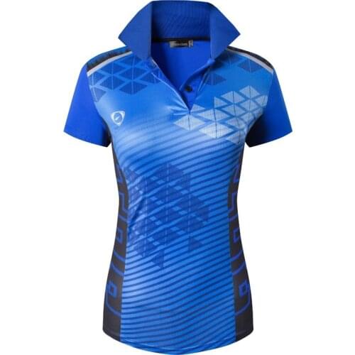 Jeansian Womens Casual Designer Short Sleeve T-Shirt Tee Shirts Tshirt Golf Tennis Badminton SWT291 Blue