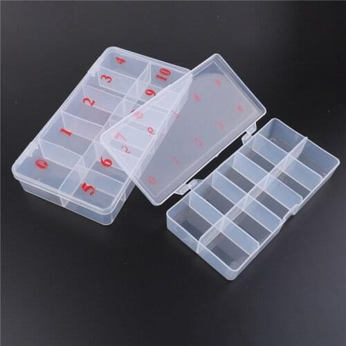 10/11 Fake Nail Art Tips Case Acrylic Plastic Cells False Nail Art Tips Box Storage Case Natural Translucent Manicure Nail Tool