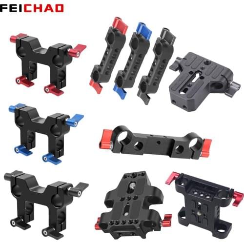 1x 15mm Rod Clamp 1/4 3/8 Cheese Mount for SLR Camera Shoulder Rig Rail Follow Focus Support Railblock Switch Plate Tripod Base