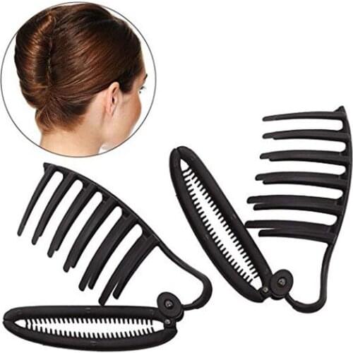2x Women DIY Hair Styling Volume Boost Comb Clip French Twist Maker Updo
