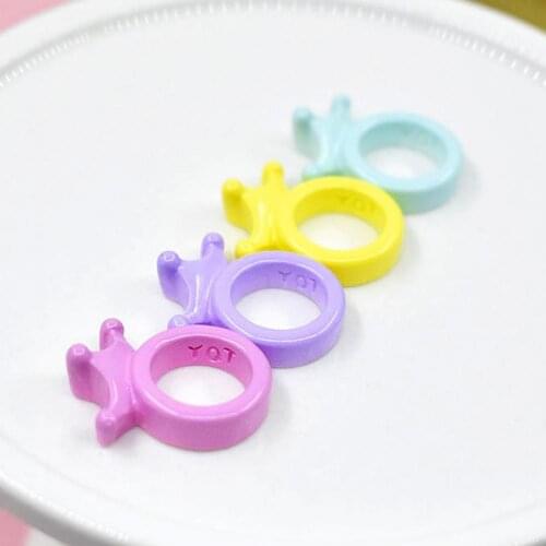 5Pcs Simulation Crown Design Ring Miniature Toy Dollhouse Jewelry DIY Decor