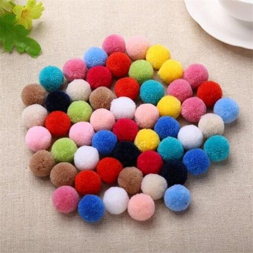 50pcs/lot 25mm Plush Multicolor DIY Decoration Pompon Fur Ball For DIY Handmade Home Garden Wedding Decoration Festival Supplies