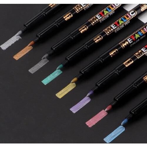 8 sets of metal color art pens DIY photo album drawing marker pen decoration writing stationery student office school supplies c
