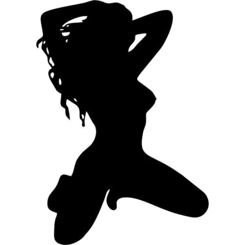 9.3*13.6CM Hot Girl Black/Silver Car Sticker Covering The Body Skillful Manufacture Vinyl Decals C20-0248