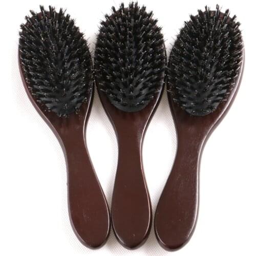 FREE Shipping 15 Pieces Dark Brown or Varnish Color wooden-handle bristle hair brush with plastic pin