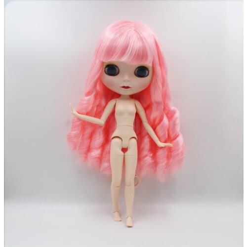 Blygirl,Pink curly hair,Blyth doll, new doll face shell 19 joint body, 1/6 30cm nude doll, gift toy