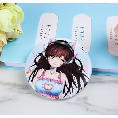 FFFPIN 5.8cm Custom Big Brooch Badge Child Backpack Game Gamer Icon Pin for DVA D.Va Computer Anime Exhibition Cloth Coin