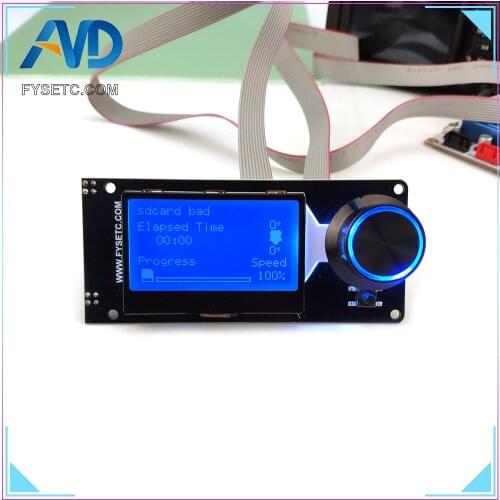 E Type 3D Printer Parts MINI12864LCD Screen mini 12864 lcd Smart Display White on blue Supports Marlin DIY With SD Card
