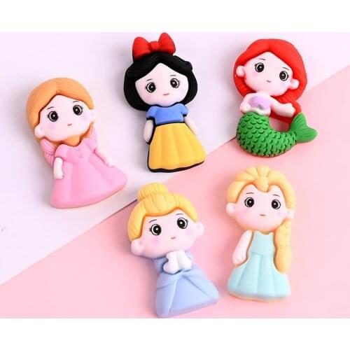 DIY Ornament Accessories 10pcs Cute Princess Girls Cameo Patch Sticker Embellishment Scrapbooking Kawaii Beads Charms Pendants