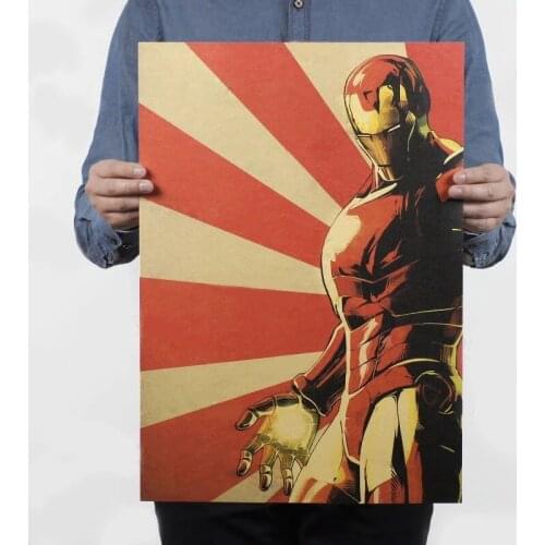 Classic Marvel Iron Man Avengers 4 Kraft Paper Marvel Poster Decorative Painting Retro Collection Painting Birthday Gift