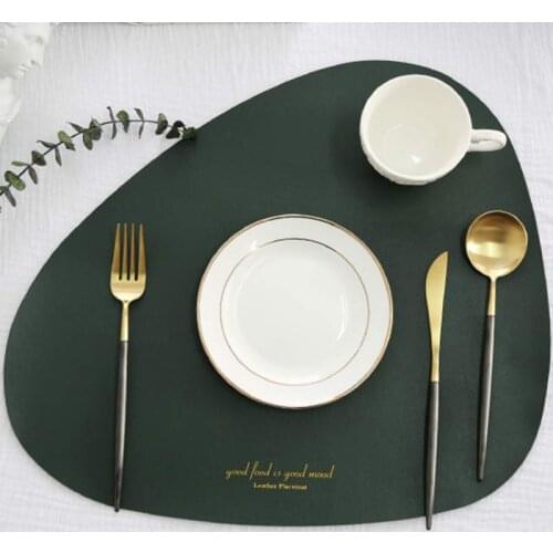 Nordic Style Leather Household Waterproof Oilproof Insulation Pad Coaster Table Decoration Placemats