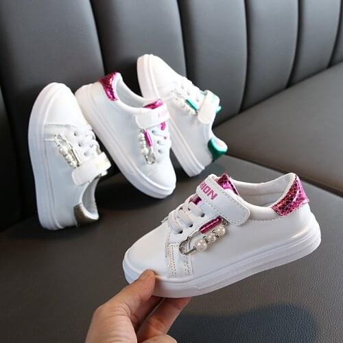 Spring Autumn Sneakers Girls Shoes Children Flats PU Leather Breathable Chunky Sneakers Kids Student Sports Off White Shoes GHN6