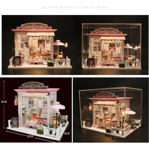 Doll House Toys for Children Furniture Miniature Doll Houses Wooden Miniaturas Assembly Dollhouse casa Birthday Gifts C007