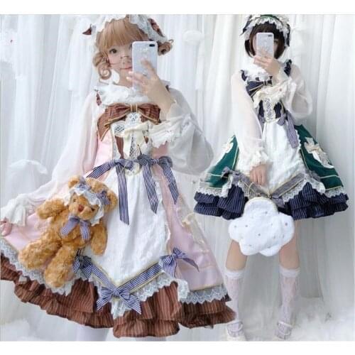 Sweet Gothic Lolita Dress For Girls Anime Cosplay Costume Womens Maid Cute Cosplay Jsk Lolita Gothic Dress B366