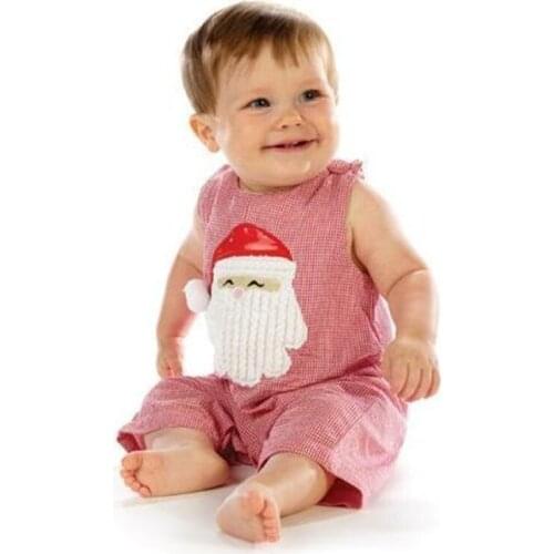 Fashion Baby Christmas Rompers Boy Girl Sleeveless Vest Santa Claus Clothing Costume