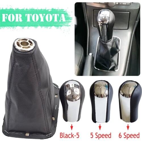 For TOYOTA AVENSIS T25 MK2 II 2003 2004 2005 2006 2007 2008 2009 Chrome Gear Shift Knob Gaiter Boot Cover Case Car Accessories