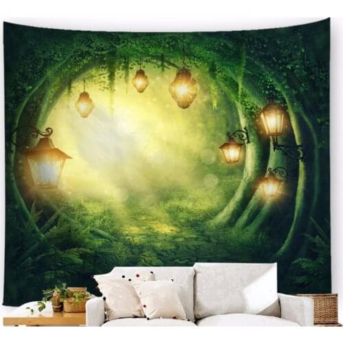 4 Size Forest Printed Mandala Tapestry Wall Hanging Wall Decoration Hippie Tapestry Beach Throw Towel Yoga Mat