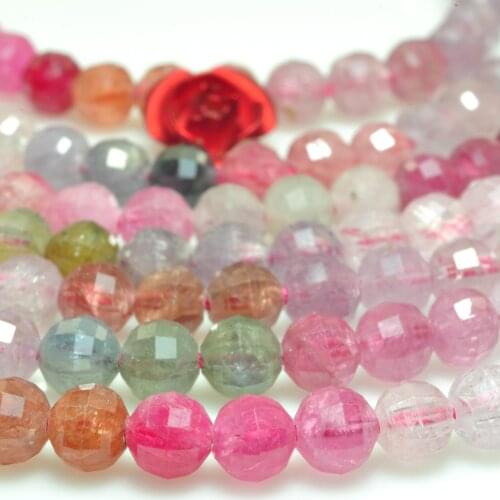 Natural Rainbow Spinel Faceted Round Loose Beads Wholesale Gemstone Semi Precious Stone Bracelet Necklace Diy Jewelry Making