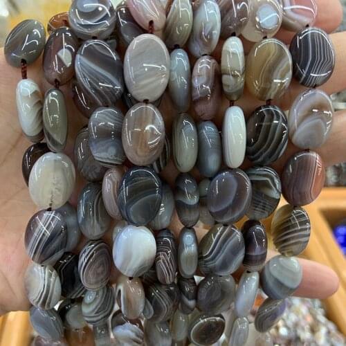 Natural Botswana Agate Stone Beads 15'' Faceted DIY Oval Loose Beads For Jewelry Making Beads Necklace Earring For Women Gift