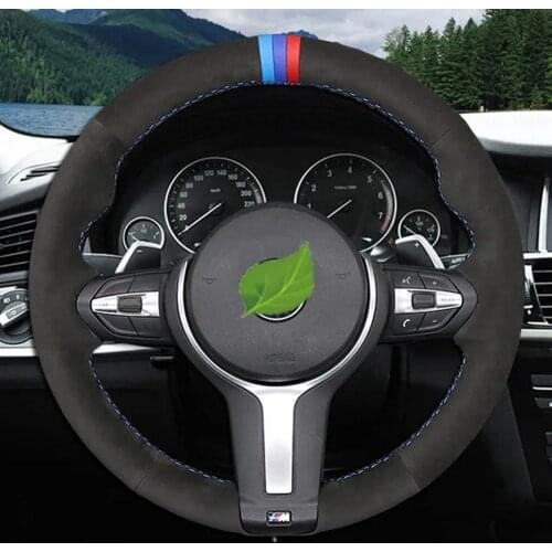 Non-slip Car Steering Wheel Cover Black Suede DIY For BMW M Sport F30 F31 F34 F10 F11 F07 X3 F25 F32 F33 F36 X1 F48 X2 F39