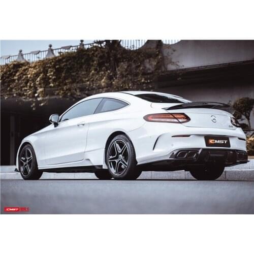 Suitable for Mercedes Benz C-class C260 Two Door Coupe Cmst Carbon Fiber Front Side Skirt and Air Knife Back Lip