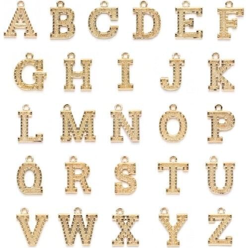 Gold Plated 18K Alloy Letter Pendant DIY English Letter Necklace Pendants Accessories Wholesale charms for jewelry making