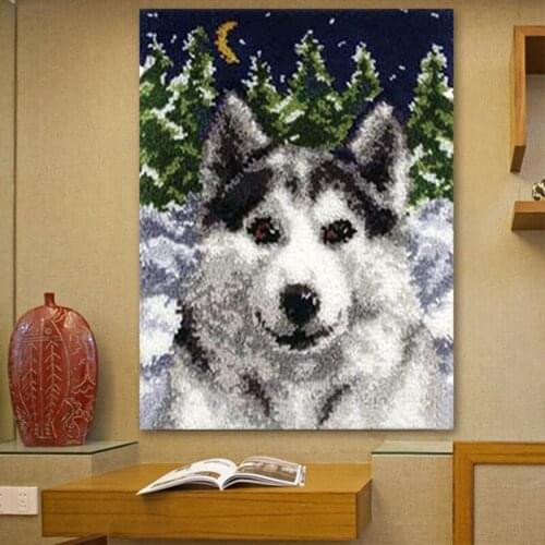 Pulaqi Dogs Latch Hook Tapestry Needle for Embroidery Latch Hook Carpet Room Latch Hook Rug Kits for Handiwork Foamiran Sheets F