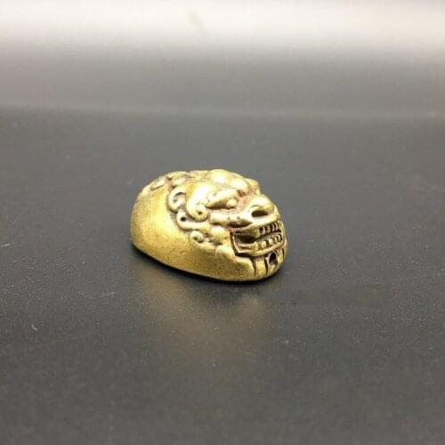 Collectable Chinese Brass Carved Mythical Animals Brave Troops Exquisite Small Pendant Statues