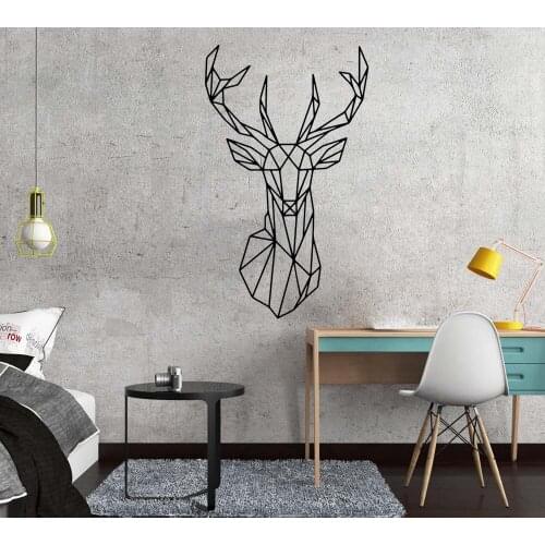 Nordic Geometry Deer Wall Stickers Vinyl Mural Decals Creative For Childrens Room Wall Decoration Decal mural wall-sticker
