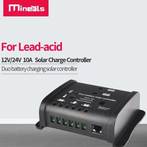 12V/24V 10A Duo battery charging solar controller For Lead-acid Rv solar charging controller