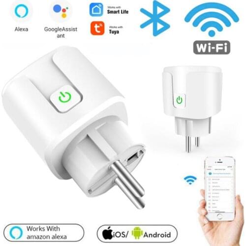 WiFi Smart Plug 20A EU Socket Power Monitor Outlet Timing Function Tuya Smart Life APP Control For Alexa Google Home Assistant