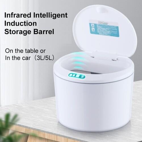 Mini Smart Trash Can Desktop Intelligent Induction Car Storage Box Dustbin Bucket Garbage Table Electric Trash Bin Paper Basket