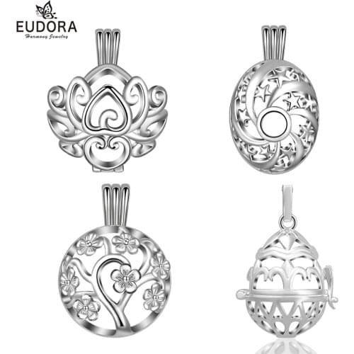 Eudora Unique 14 mm Harmony Bola Cage Pendant Copper Metal 14mm Eudora Pregnancy Locket fit Chime Ball Pendant For Women Jewelry
