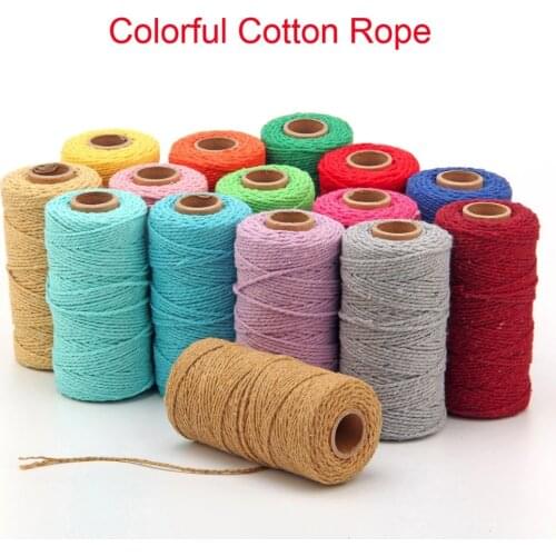 2MMx90Meters Colorful Cotton Baker Rope Twine for Handmade Accessories Christmas Decoration Gift DIY Wrapping