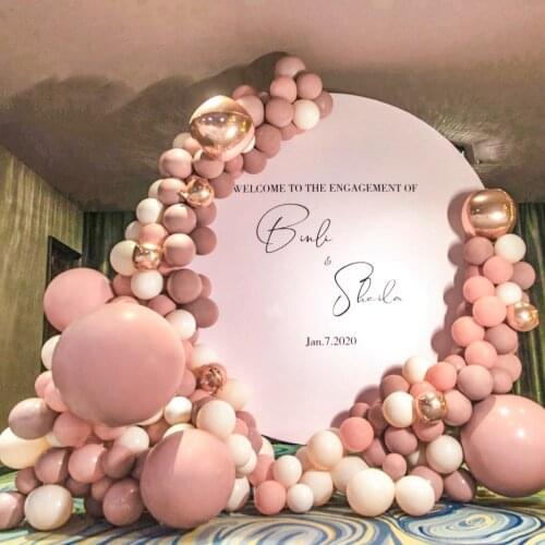 158pcs 10inch Retro Balloons Dusty Pink apricot Bean Paste color Rustic Wedding Birthday Party Decorations Air Helium Globos