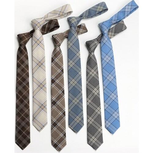 [Dk Hand Tie] Japanese Mens JK Uniform Plaid Shirt School Uniform Girl Student College Style Korean Style Class Ins neck tie