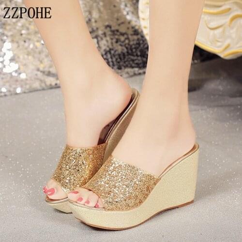 ZZPOHE Women Shoes 2021 Summer Fashion Woman Flip Flops Wedges Sandals Slippers Ladies Open toe Platform High Heels Sandals
