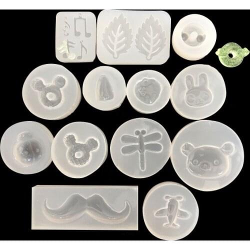 1pcs UV Resin Jewelry Liquid Silicone Mold Airplane Leaves Strawberry Dragonfly Resin Charms Mold For DIY Jewelry Making Mold