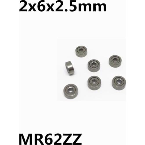 10Pcs MR62ZZ R-620ZZ 2x6x2.5 mm Deep groove ball bearing Miniature bearing High qualit MR62Z MR62