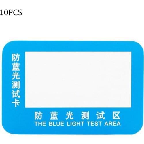 10pcs PVC Anti-Blue Light Test Card Test Light Glasses UV Test Accessories Card Blue Light Detection Card Generator Card