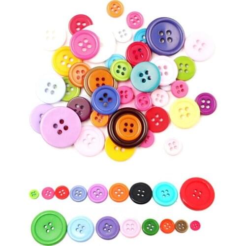 20-300Pcs Mixed Solid Color Round Resin Buttons Sewing For Kids Clothes DIY Scrapbooking Tols Decorative Botone Accessories