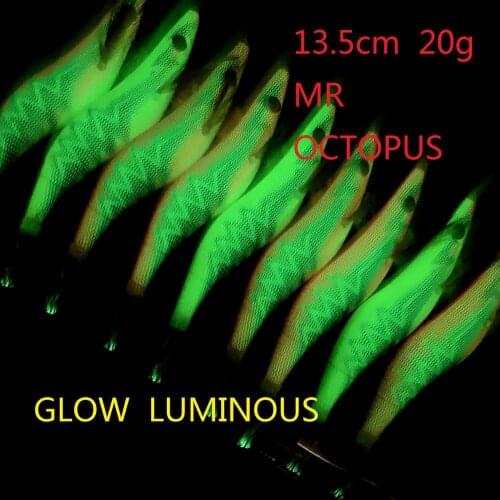 20pcs squid jigs size 3.5#13.5cm 20g,squid hook, fishing lure ,squid lures,Octopus Cuttlefish Shrimp Baits ,luminous lures