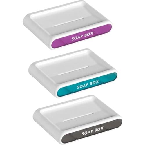 62KC Drawer Soap Dishes Wall-mounted Drain Soap Rack for Kitchen Bathroom No Drilling