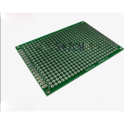 Free shipping 100pc 5*7cm pcb double side HASL lead free 1.6mm 2.54 pitch universal PCB glass fiber board PCB board