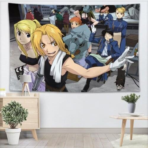 Fullmetal Alchemist Wall Tapestry Home Decorations Wall Hanging Forest Tapestries Home Birthday Party Decoration,100x150CM